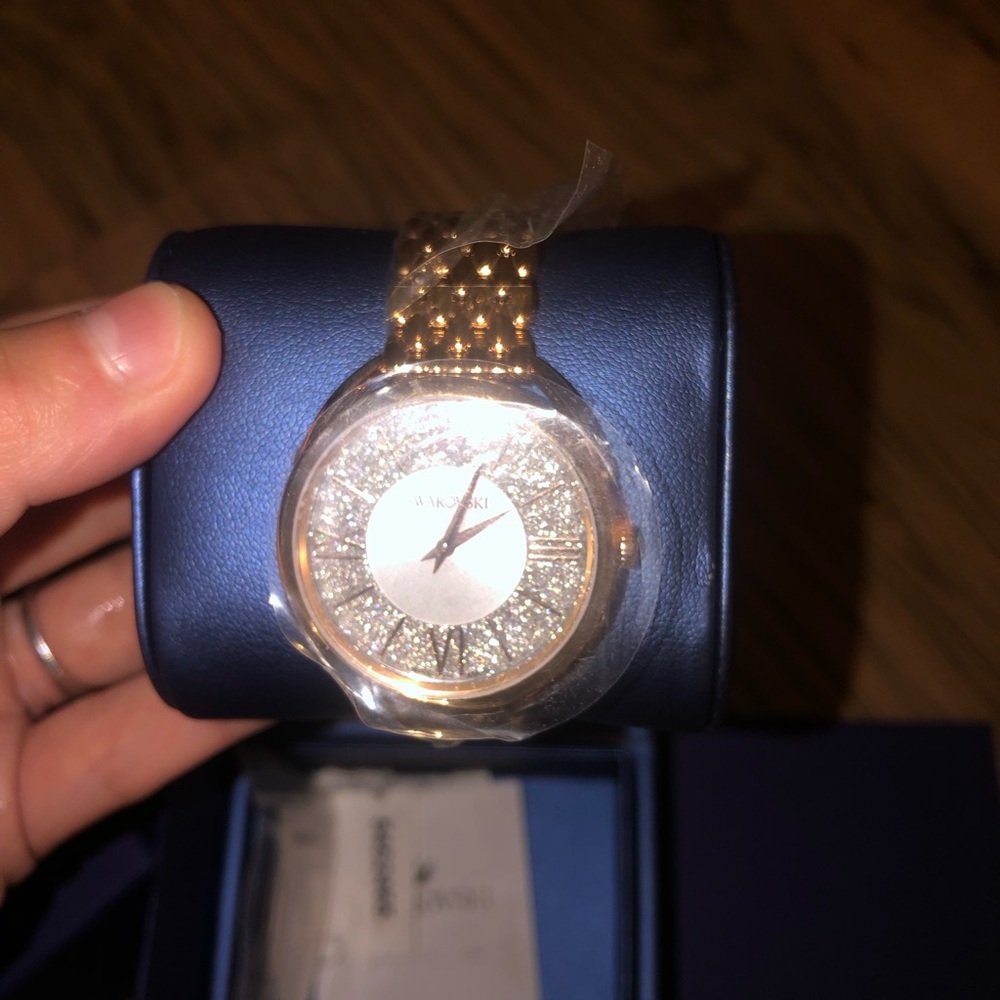 Swarovski Rose Gold-Tone Crystal Ladies Watch